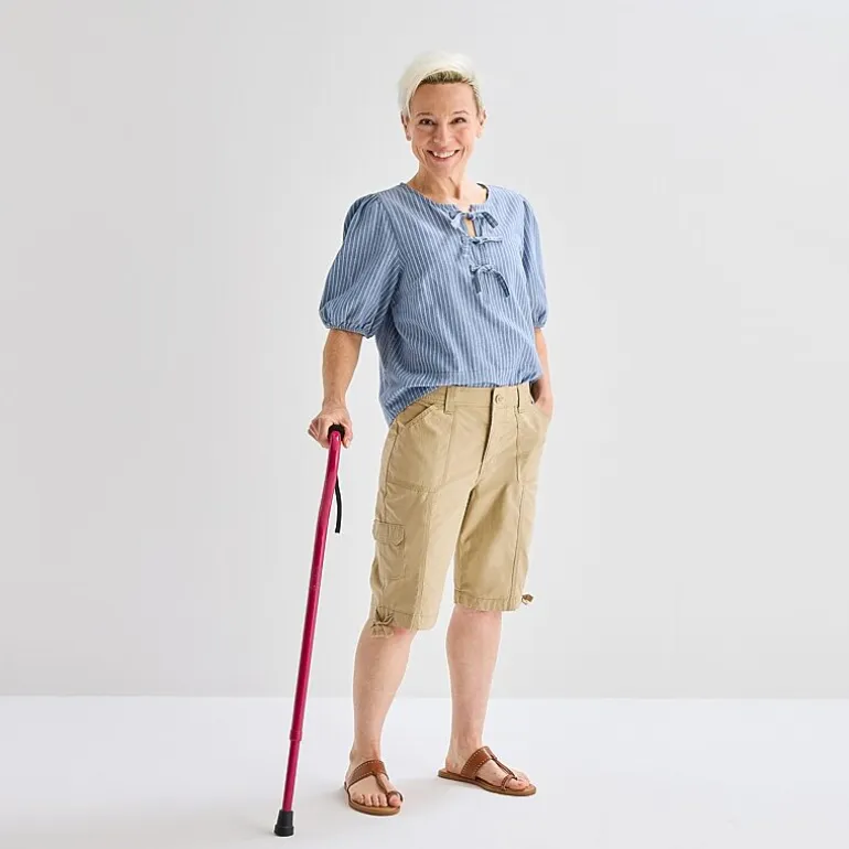 St. John's Bay Womens 11" Mid Rise Adaptive Easy-on + Easy-off Bermuda Short