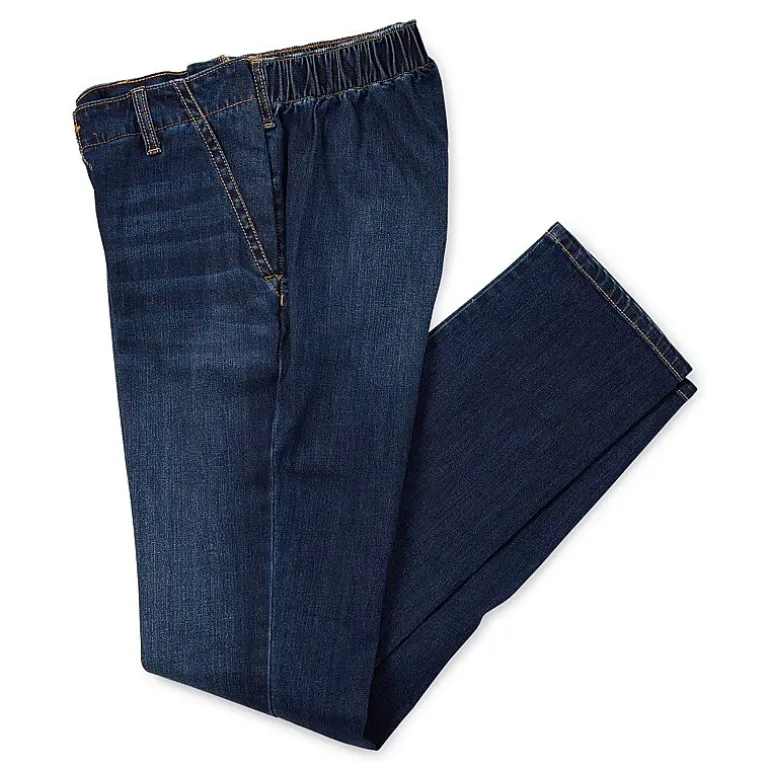 St. John's Bay Womens Mid Rise Adaptive Seated Wear Straight Leg Jean