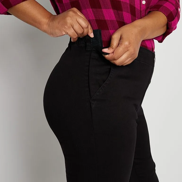 St. John's Bay Womens Mid Rise Adaptive Seated Wear Straight Leg Jean