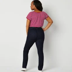 St. John's Bay Womens Mid Rise Adaptive Seated Wear Straight Leg Jean