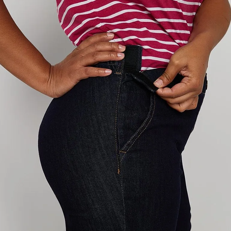 St. John's Bay Womens Mid Rise Adaptive Seated Wear Straight Leg Jean