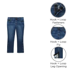 St. John's Bay Womens Mid Rise Adaptive Easy-on + Easy-off Straight Leg Jean