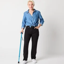 St. John's Bay Womens Mid Rise Adaptive Easy-on + Easy-off Straight Leg Jean