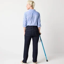 St. John's Bay Womens Mid Rise Adaptive Easy-on + Easy-off Straight Leg Jean