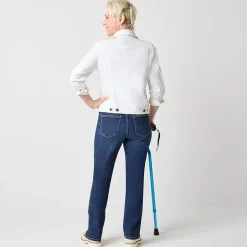 St. John's Bay Womens Mid Rise Adaptive Easy-on + Easy-off Straight Leg Jean
