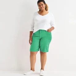 St. John's Bay Womens 11" Mid Rise Plus Bermuda Short