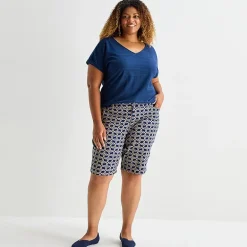 St. John's Bay Womens 11" Mid Rise Plus Bermuda Short