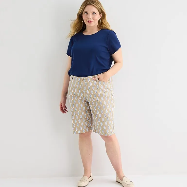 St. John's Bay Womens 11" Mid Rise Plus Bermuda Short