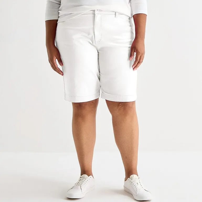 St. John's Bay Womens 11" Mid Rise Plus Bermuda Short