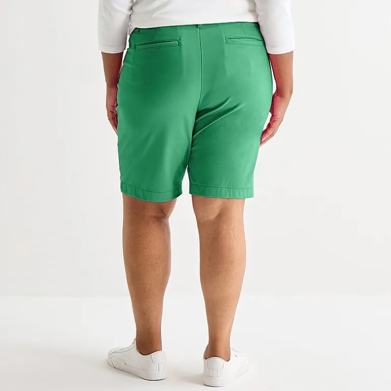 St. John's Bay Womens 11" Mid Rise Plus Bermuda Short