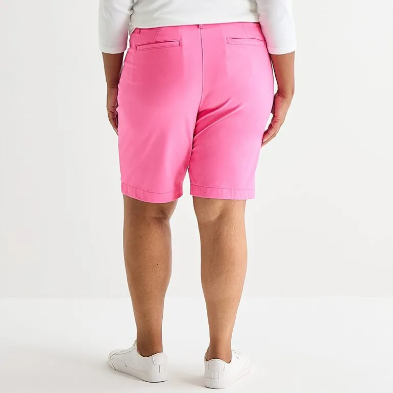 St. John's Bay Womens 11" Mid Rise Plus Bermuda Short