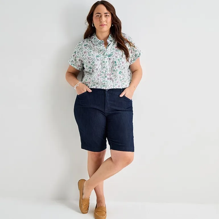St. John's Bay Womens 11" Mid Rise Plus Bermuda Short