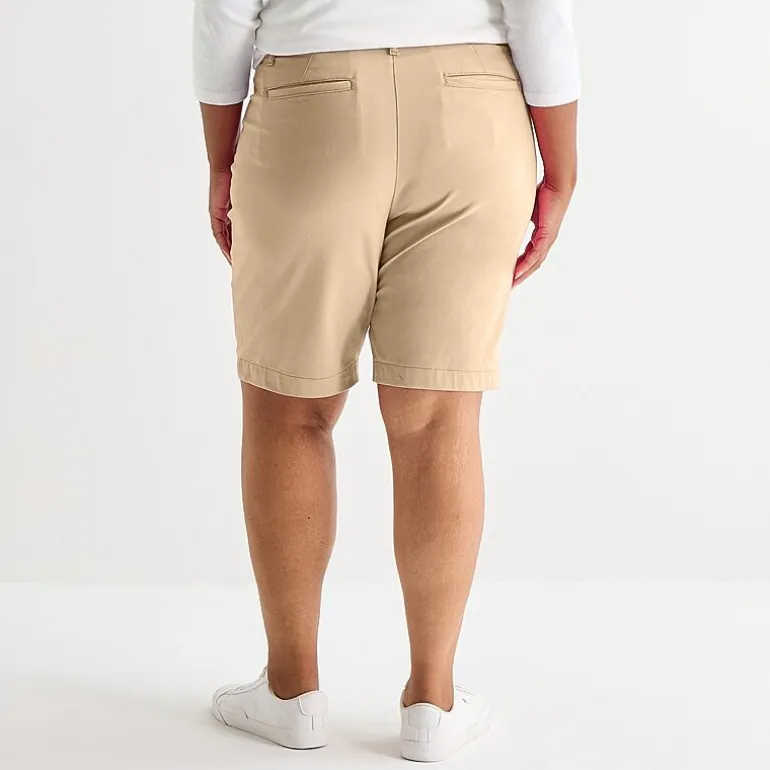St. John's Bay Womens 11" Mid Rise Plus Bermuda Short