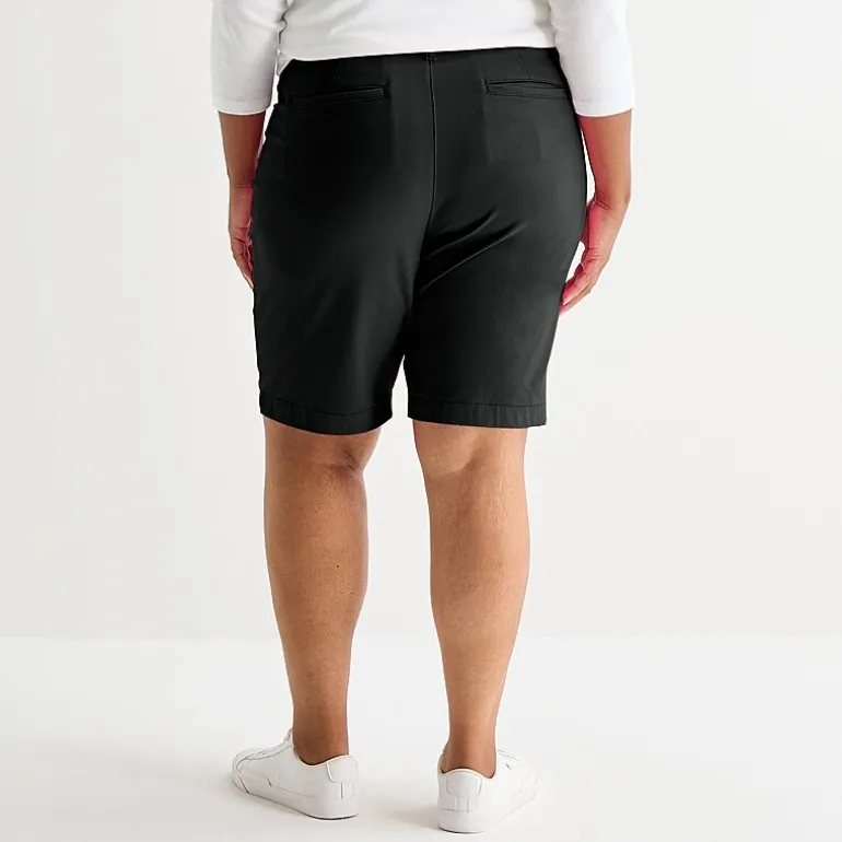 St. John's Bay Womens 11" Mid Rise Plus Bermuda Short