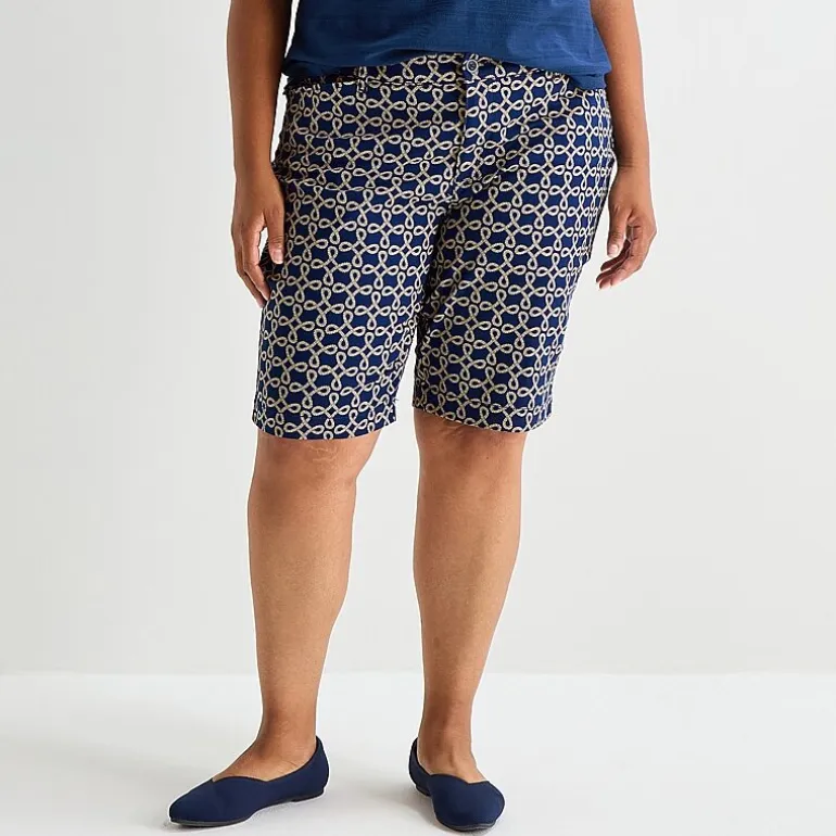 St. John's Bay Womens 11" Mid Rise Plus Bermuda Short