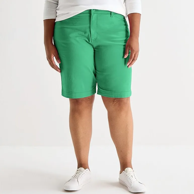 St. John's Bay Womens 11" Mid Rise Plus Bermuda Short