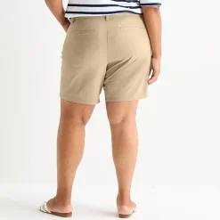 St. John's Bay Womens 8" Mid Rise Plus Chino Short