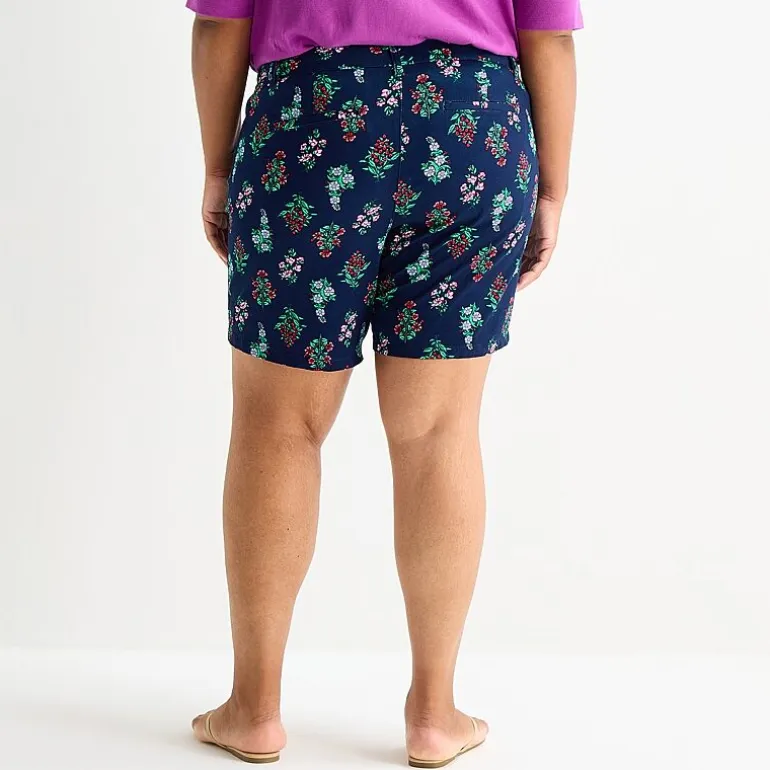 St. John's Bay Womens 8" Mid Rise Plus Chino Short
