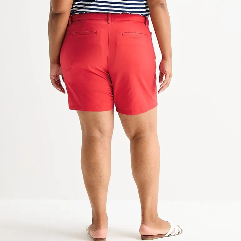 St. John's Bay Womens 8" Mid Rise Plus Chino Short