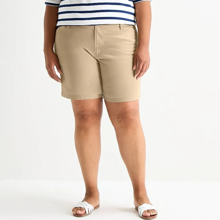 St. John's Bay Womens 8" Mid Rise Plus Chino Short