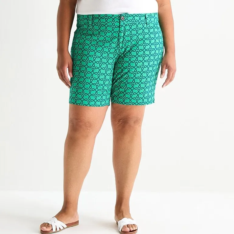 St. John's Bay Womens 8" Mid Rise Plus Chino Short