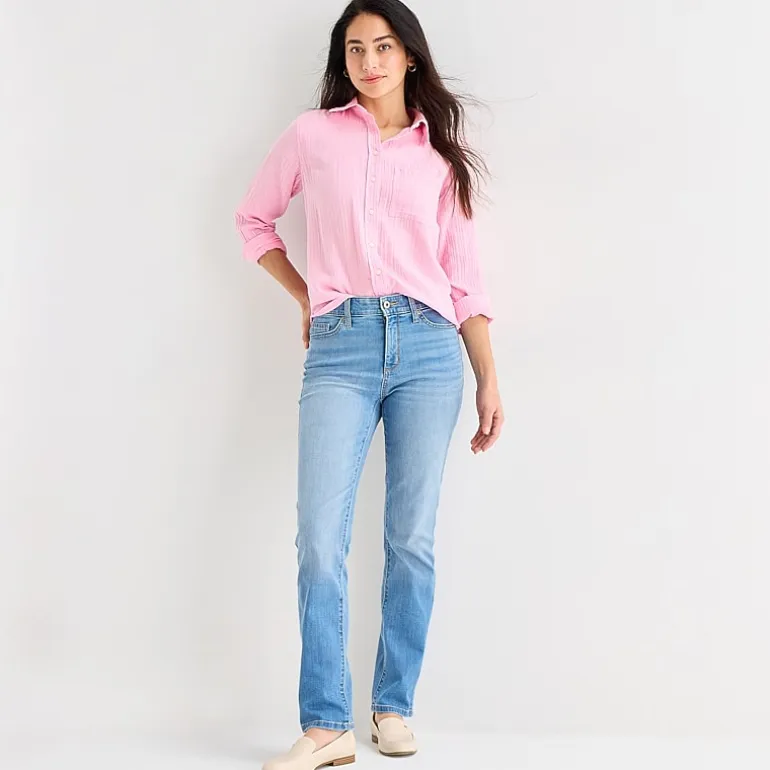 St. John's Bay Womens Mid Rise Secretly Slender Straight Leg Jean