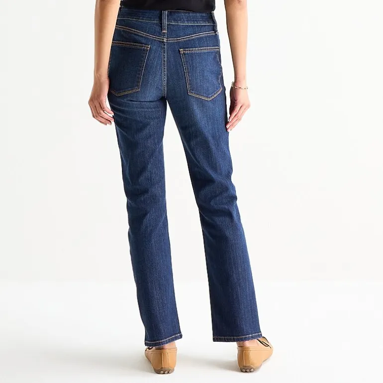 St. John's Bay Womens Mid Rise Secretly Slender Straight Leg Jean