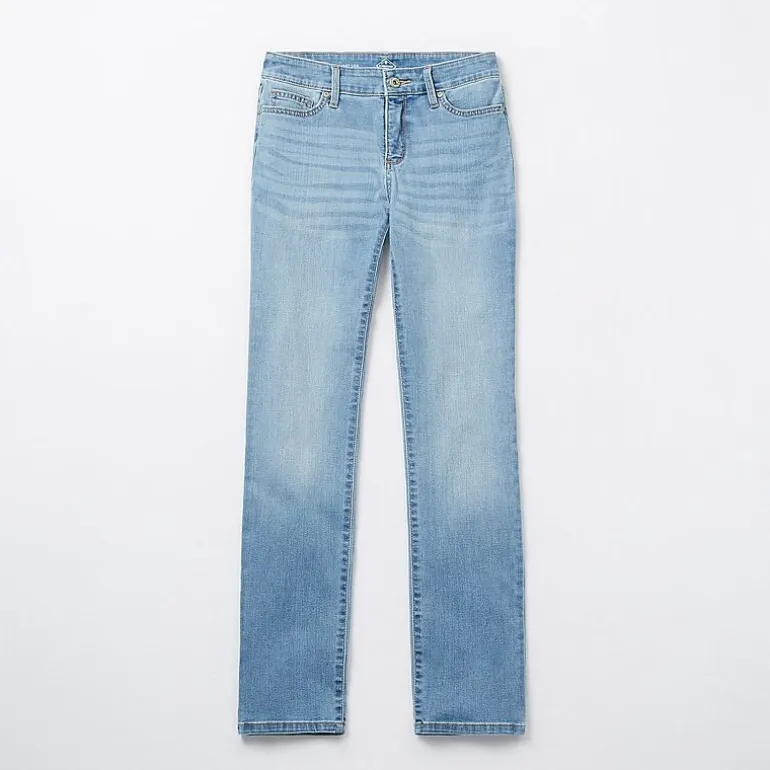 St. John's Bay Womens Mid Rise Secretly Slender Straight Leg Jean