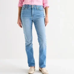 St. John's Bay Womens Mid Rise Secretly Slender Straight Leg Jean
