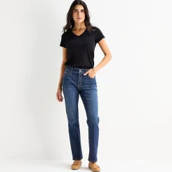 St. John's Bay Womens Mid Rise Secretly Slender Straight Leg Jean