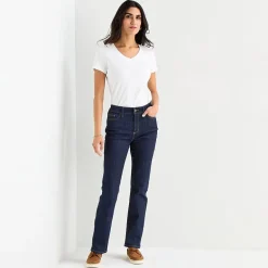 St. John's Bay Womens Mid Rise Secretly Slender Straight Leg Jean