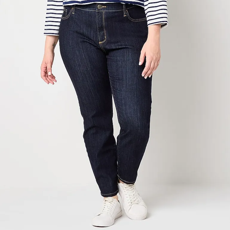 St. John's Bay Womens Mid Rise Secretly Slender Skinny Fit Jean