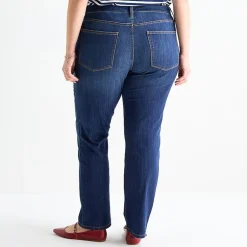 St. John's Bay Womens Mid Rise Secretly Slender Stretch Fabric Straight Leg Jean