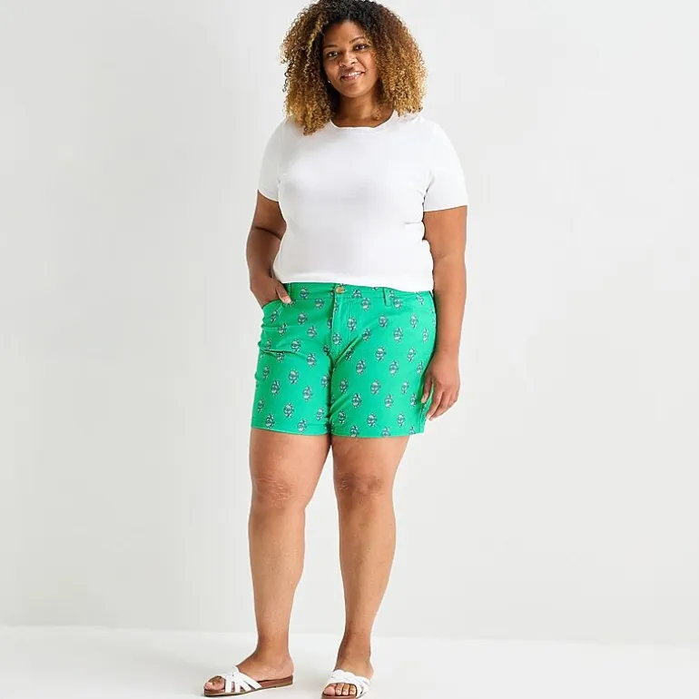 St. John's Bay Womens 5 3/4" Mid Rise Tall Chino Short