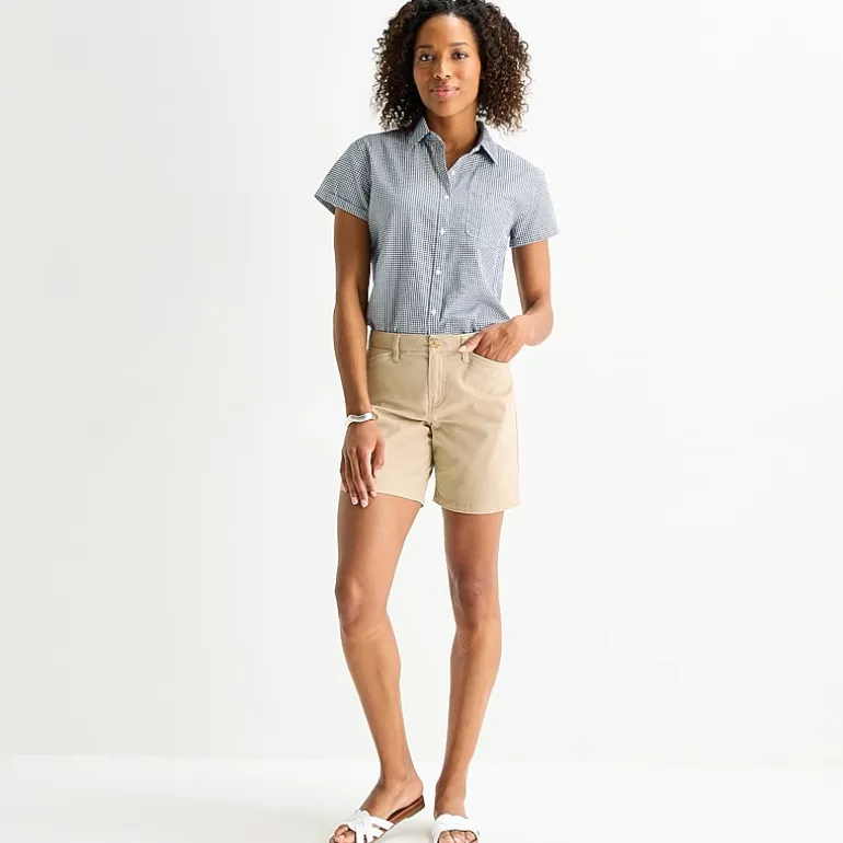 St. John's Bay Womens 7 3/4" Mid Rise Tall Chino Short