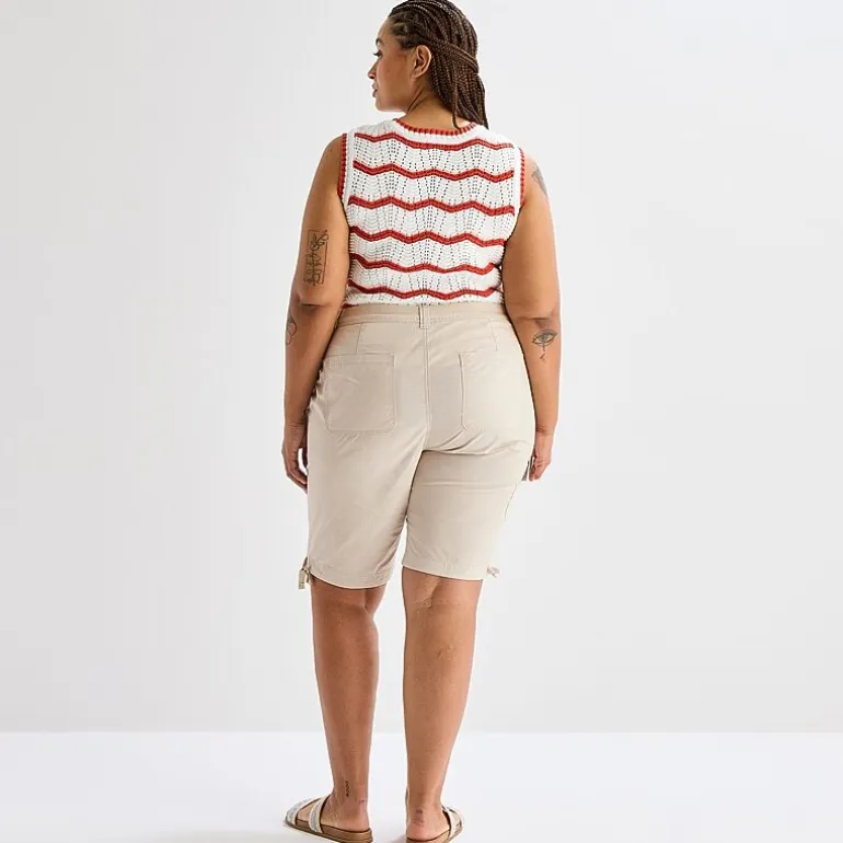 St. John's Bay Womens 12" Plus Adaptive Easy-on + Easy-off Cargo Bermuda Short