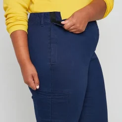 St. John's Bay Womens Plus Adaptive Easy-on + Easy-off Seated Wear Slim Mid Rise Trouser