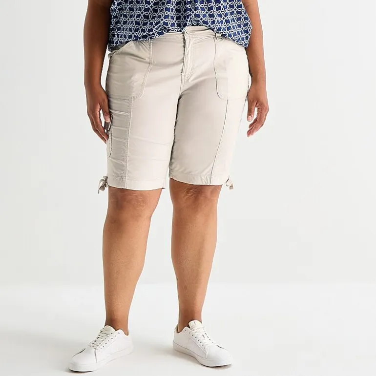 St. John's Bay Womens 11 1/2" Plus Cargo Bermuda Short