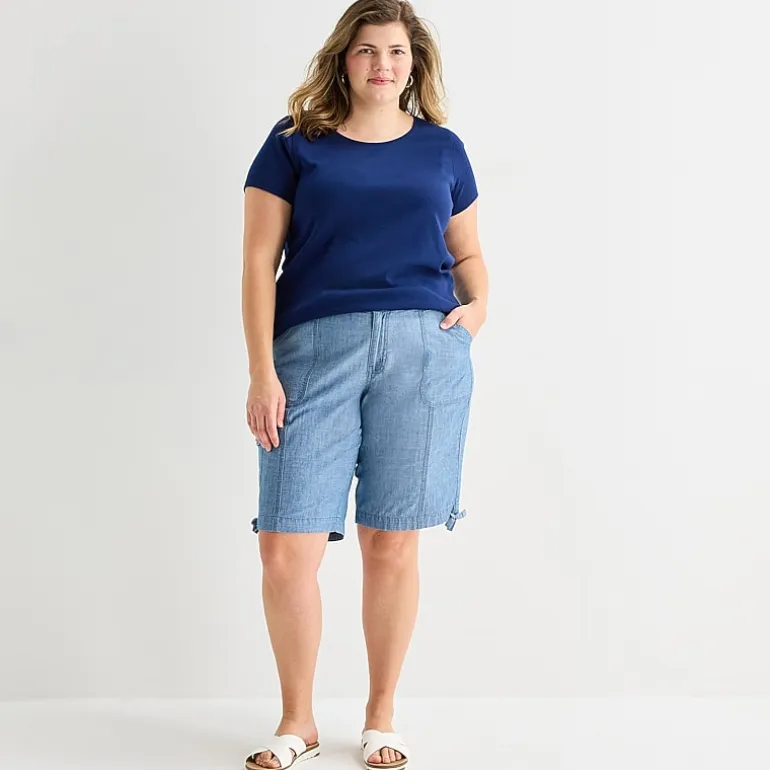 St. John's Bay Womens 11 1/2" Plus Cargo Bermuda Short