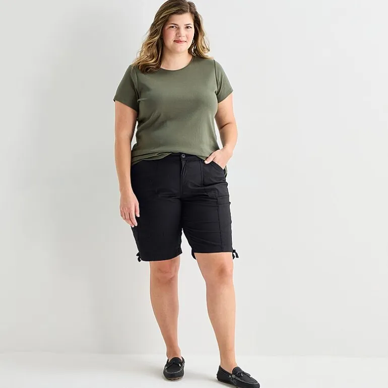 St. John's Bay Womens 11 1/2" Plus Cargo Bermuda Short