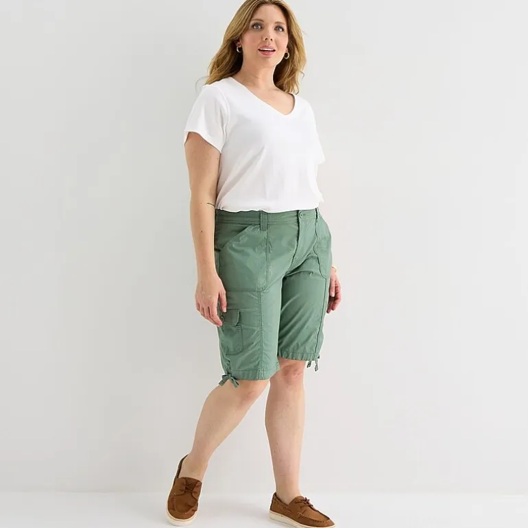 St. John's Bay Womens 11 1/2" Plus Cargo Bermuda Short