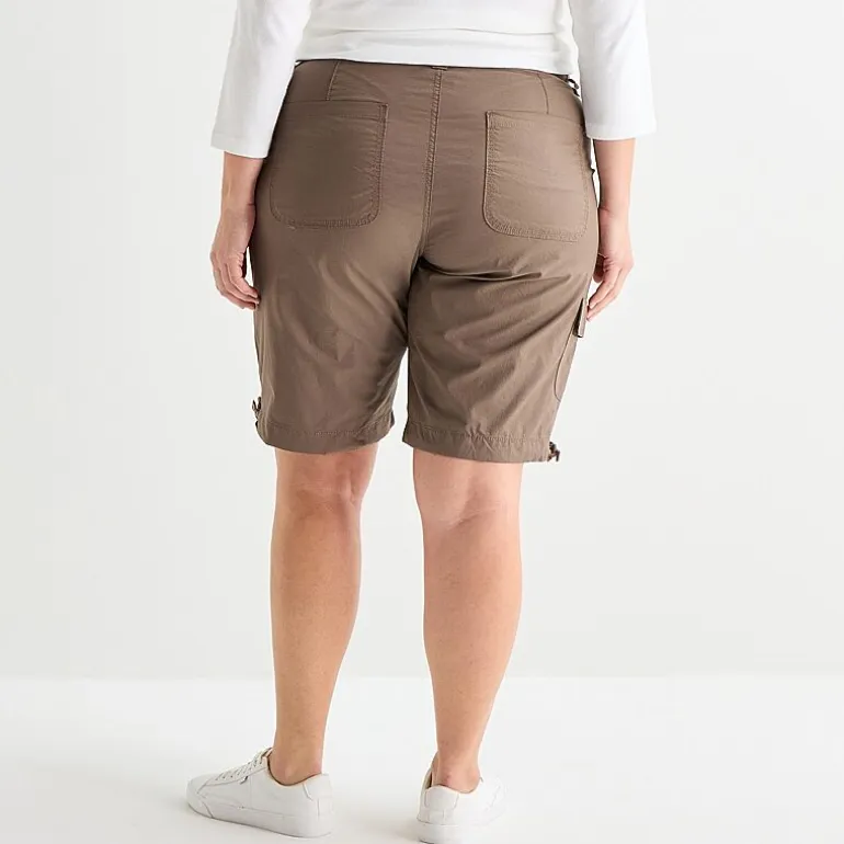 St. John's Bay Womens 11 1/2" Plus Cargo Bermuda Short