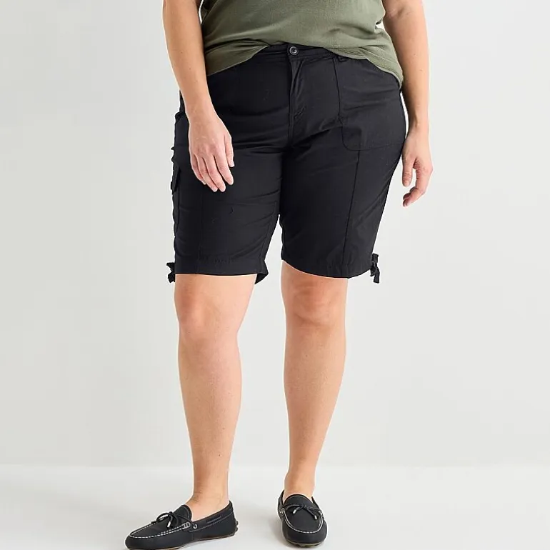 St. John's Bay Womens 11 1/2" Plus Cargo Bermuda Short