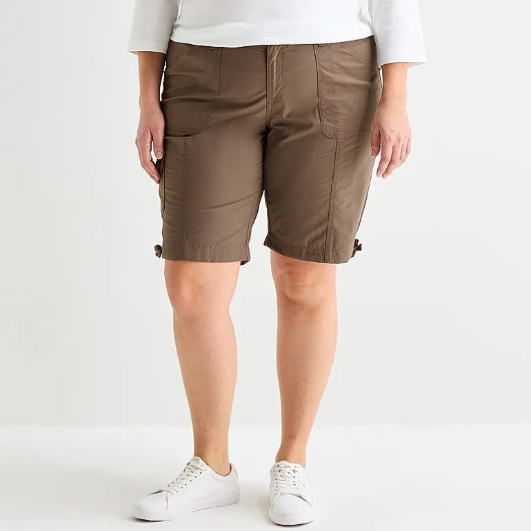 St. John's Bay Womens 11 1/2" Plus Cargo Bermuda Short