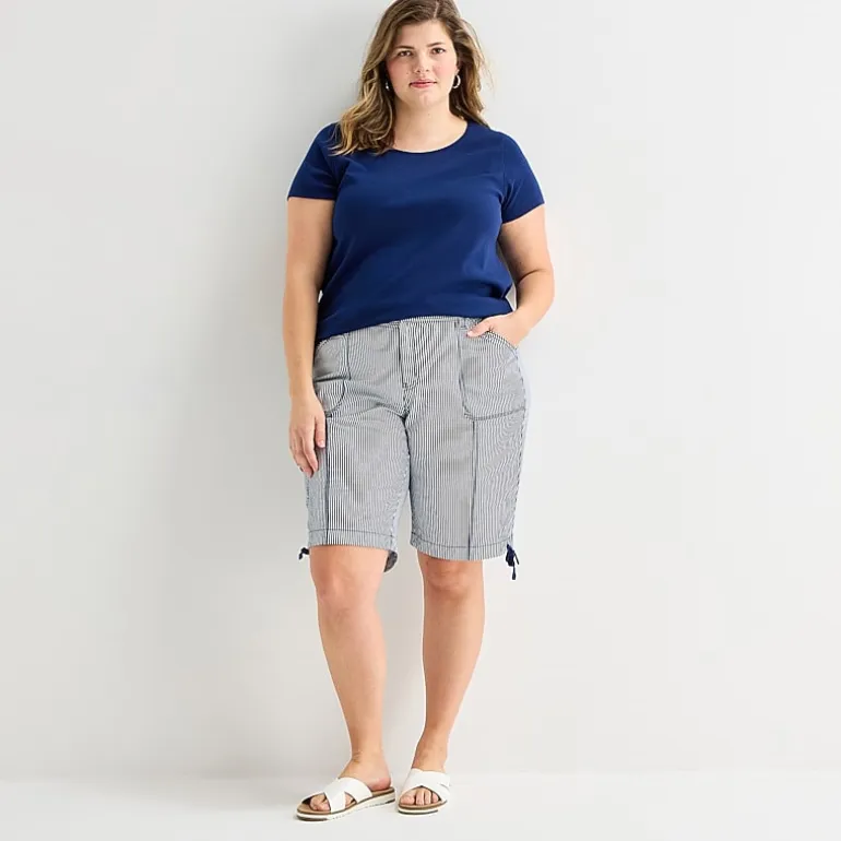 St. John's Bay Womens 11 1/2" Plus Cargo Bermuda Short