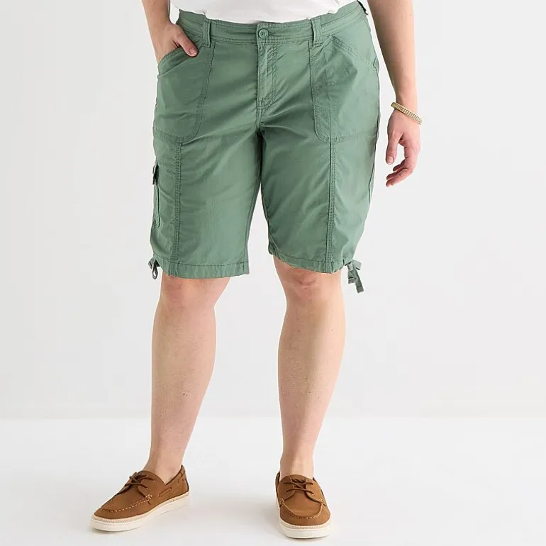 St. John's Bay Womens 11 1/2" Plus Cargo Bermuda Short