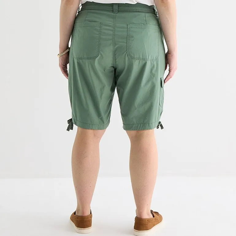 St. John's Bay Womens 11 1/2" Plus Cargo Bermuda Short