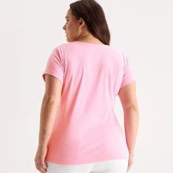 St. John's Bay Womens Plus Crew Neck Short Sleeve T-Shirt