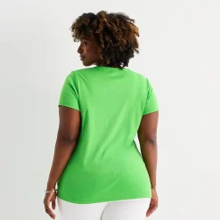 St. John's Bay Womens Plus Crew Neck Short Sleeve T-Shirt