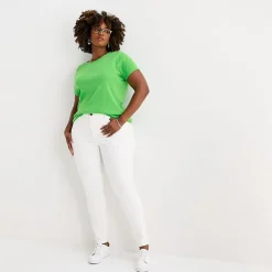 St. John's Bay Womens Plus Crew Neck Short Sleeve T-Shirt